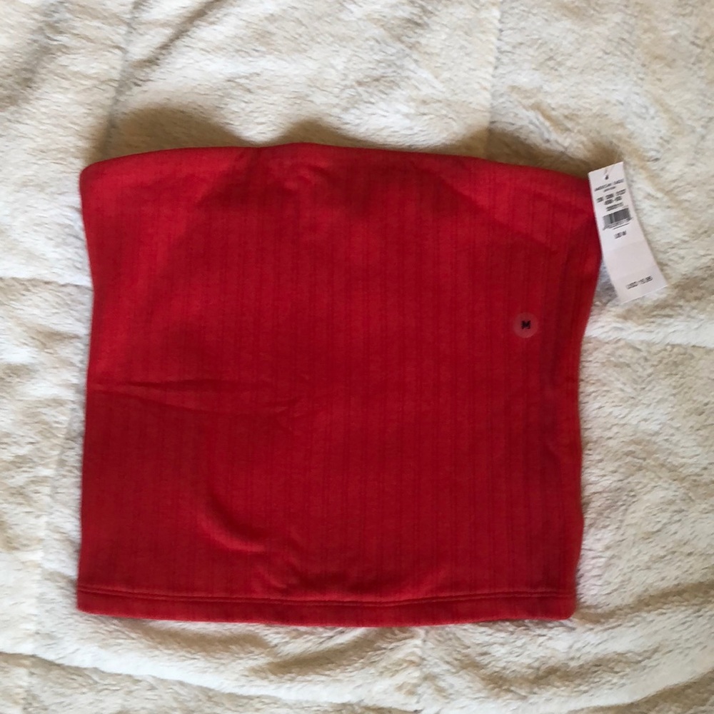 American Eagle red crop tube top